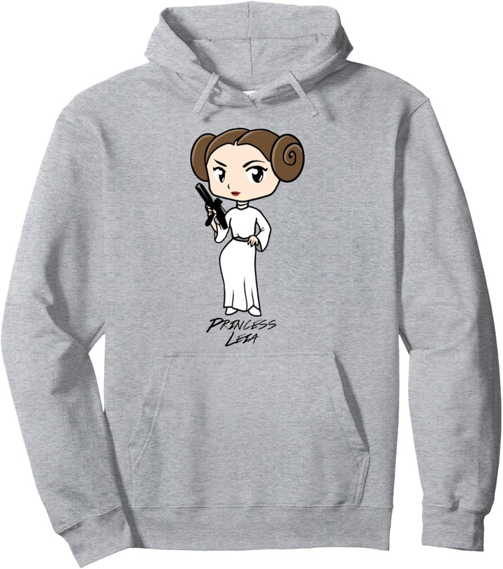 Star Wars Princess Leia Cartoon Portrait Pullover Hoodie