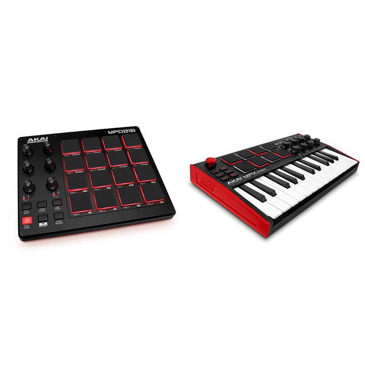 AKAI Professional MPD218 - MIDI Pad Controller, Drum Pad Machine, Beat Maker mit 16 Pads & AKAI Prof