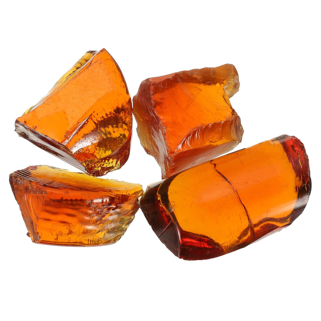 QUARKZMAN Feuerglas für Feuerstelle, 5-8cm(2"-3.1") Hochglanzreflektierende Glassteine für natürlich