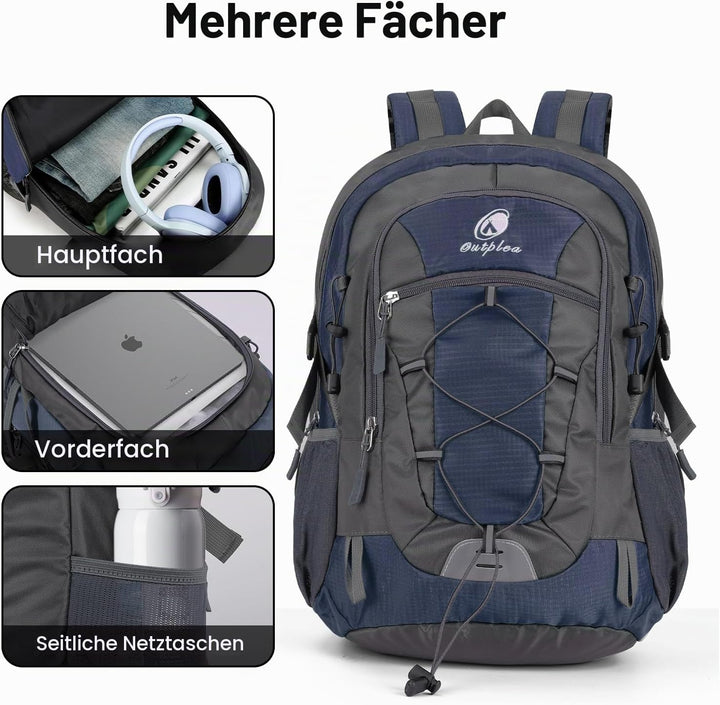 25L Wandernrucksack Damen Herren, Outdoor Rucksäcke Tagesrucksäcke, Wasserdichter Reiserucksack für