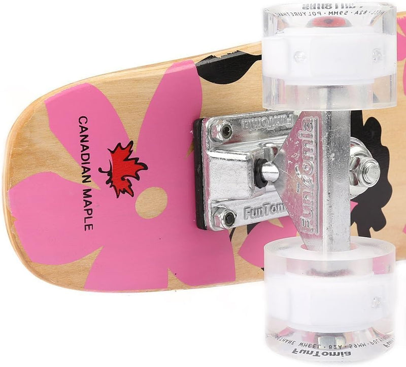 FunTomia Mini-Board Cruiser Skateboard 57cm aus 7-lagigem kanadischem Ahornholz inkl. Mach1 ABEC-9 K