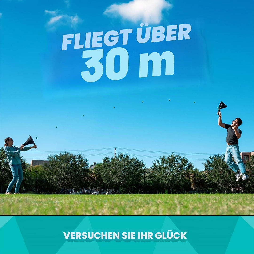 Waboba Slingair Slingshot Fang & Launch Spiel - One‑Motion Sling Air Paddle Spiel mit 2 Schlägern &
