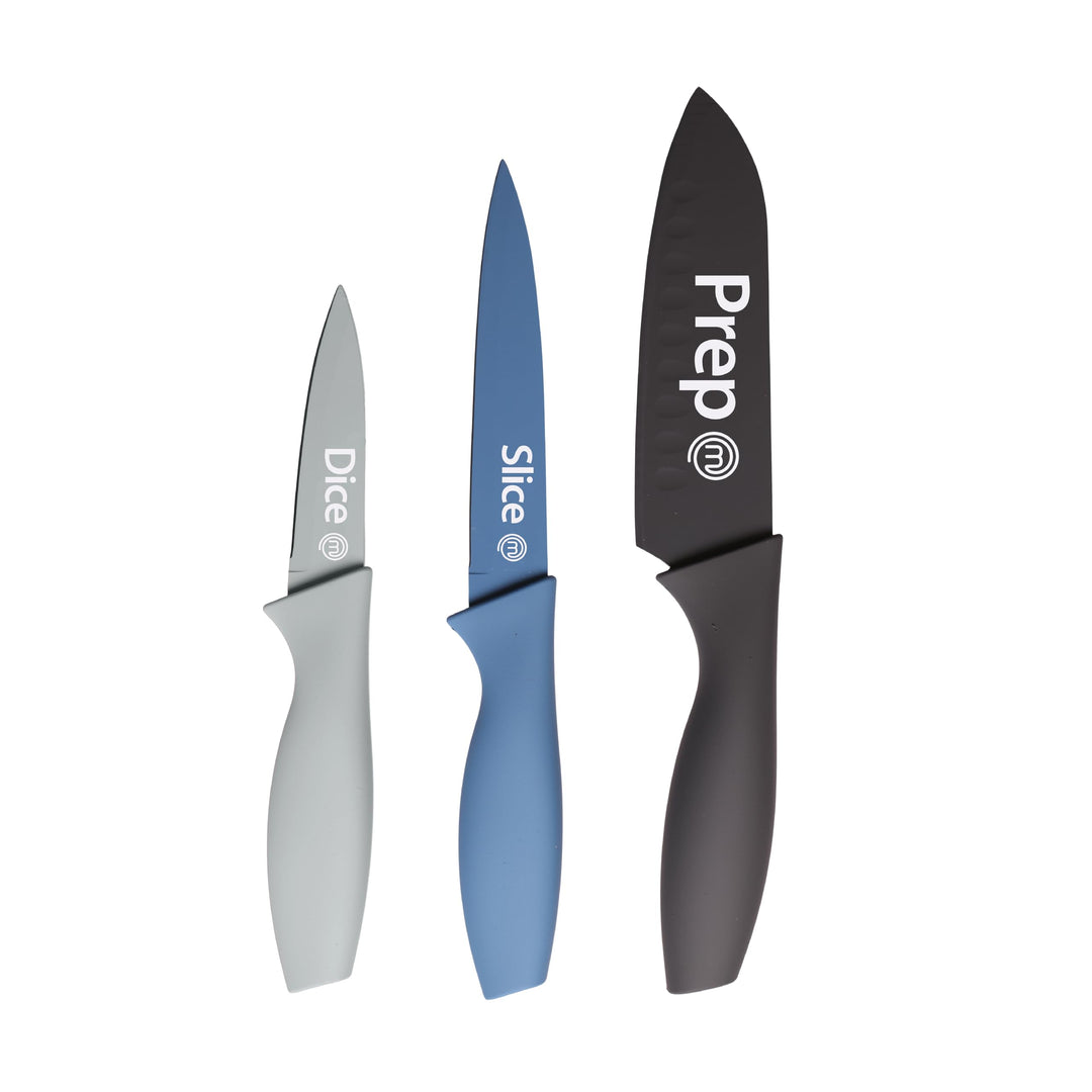 MasterChef Küchenmesser Set, Messerset ink. Kochmesser, Gemüsemesser & Schälmesser, Scharfe Messer E