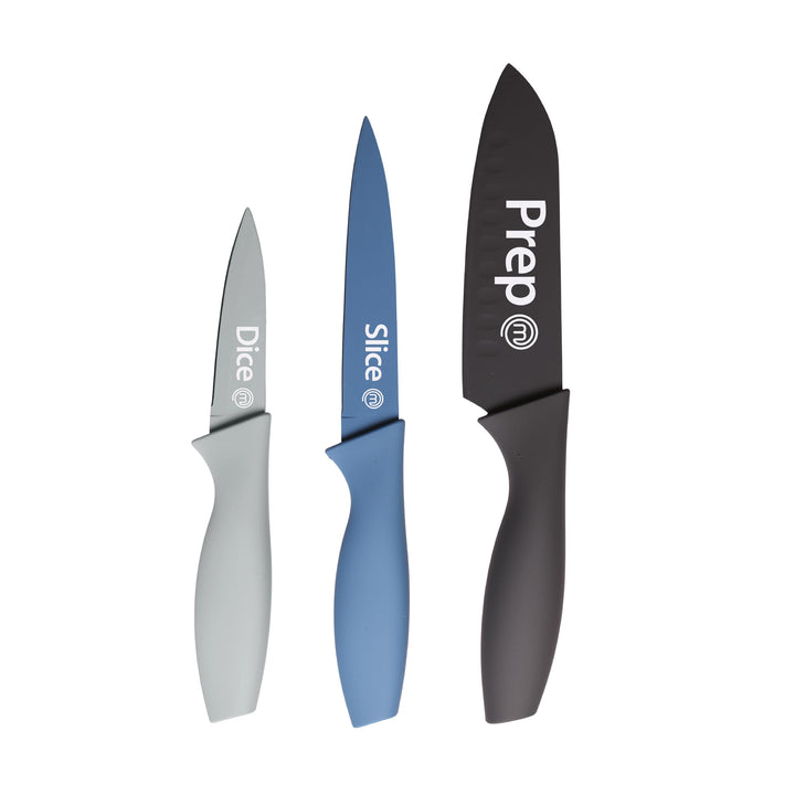 MasterChef Küchenmesser Set, Messerset ink. Kochmesser, Gemüsemesser & Schälmesser, Scharfe Messer E