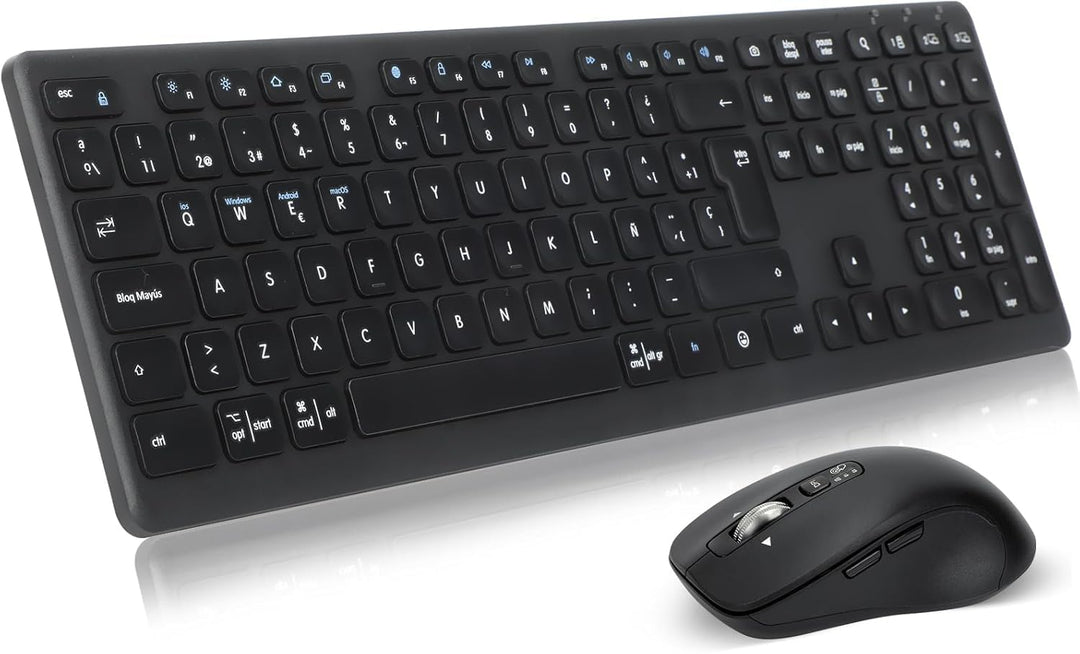 CITLLA M9300 Wireless Keyboard and Mouse Combination, 2 in 1 USB Receiver and Two Bluetooth Receiver