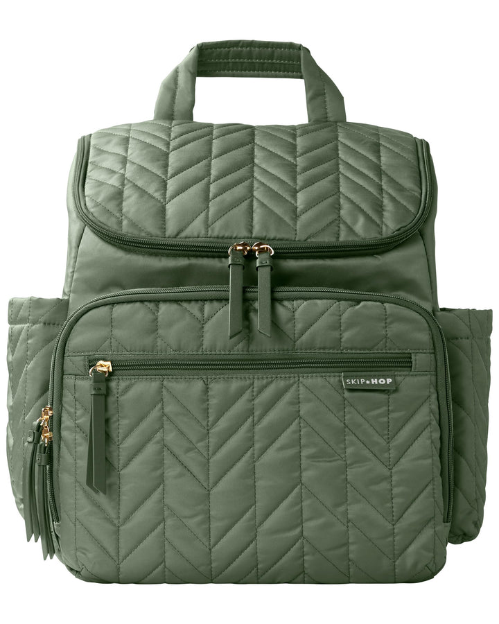 Skip Hop Forma Wickeltasche, Rucksack für Mutter und Vater, grosses Fach mit zwei Packwürfeln, gepol