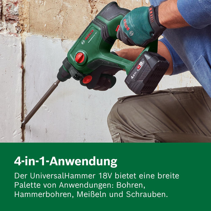 Bosch Akku-Bohrhammer UniversalHammer 18V (ohne Akku; 18 Volt System; Bohren/Hammerbohren/Meisseln;