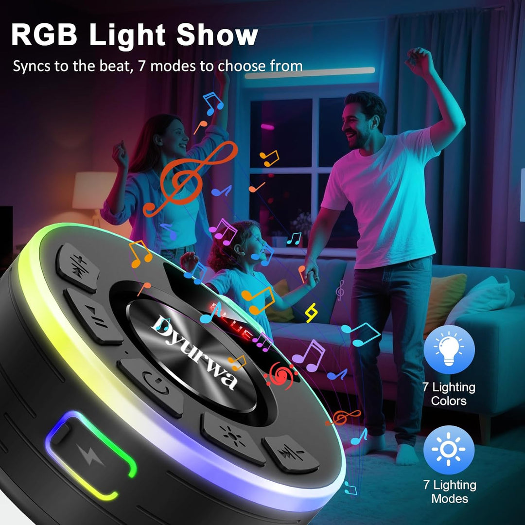 Wasserdichter Bluetooth Duschlautsprecher, 10H Bluetooth-Lautsprecher mit Saugnapf, Tragbare bluetoo