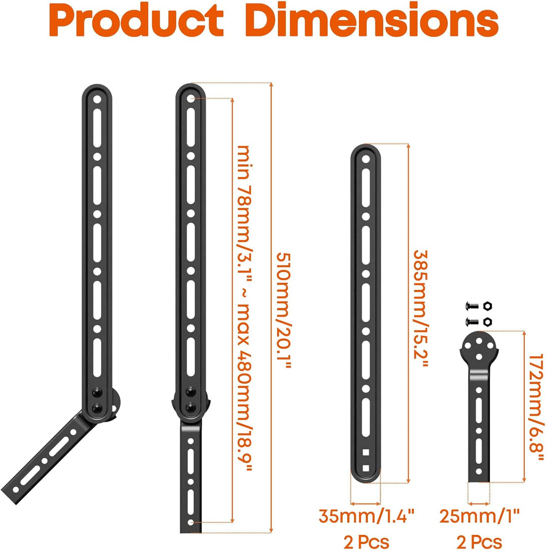 PUTORSEN Soundbar Halterung Universal für die Montage unter TV, für 23-65 Zoll TV, für die meisten S