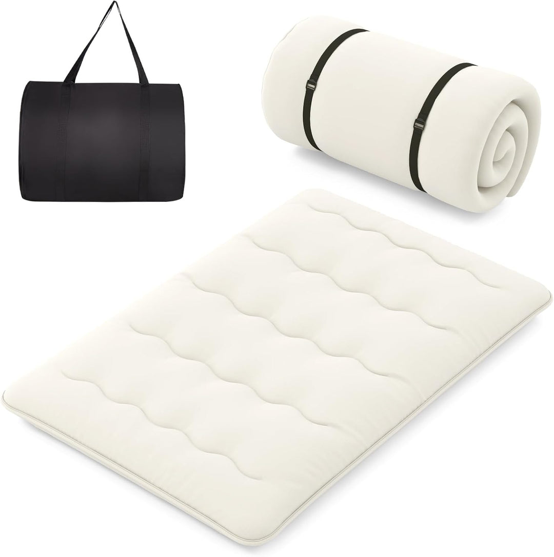 COSTWAY Japanische Futon Matratze, Tatami-Matte, Bodenmatratze, Klappmatratze mit waschbarem Bezug,