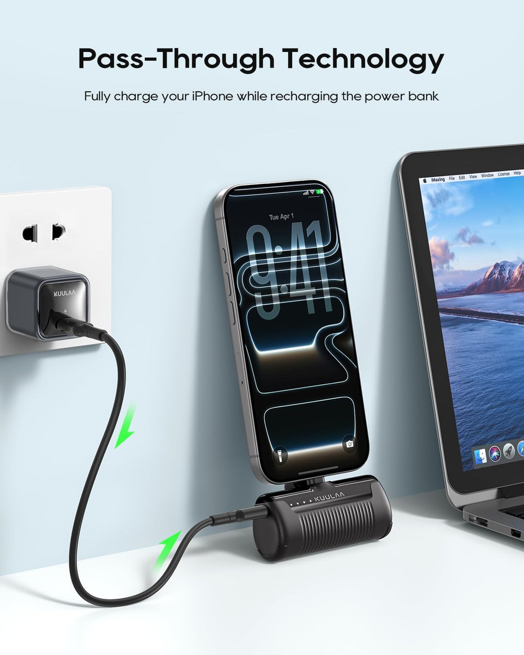 Kuulaa 2 Stück Power Bank USB C 4500mAh, Mini Externer Akku, Schnelles Aufladen Type C Powerbank ohn