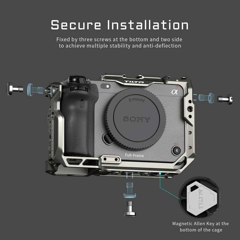 Tilta FX3 FX30 Cage, kompletter Kamerakäfig, kompatibel mit Sony FX3/FX30 Pro Kit mit HDMI-Kabelklem