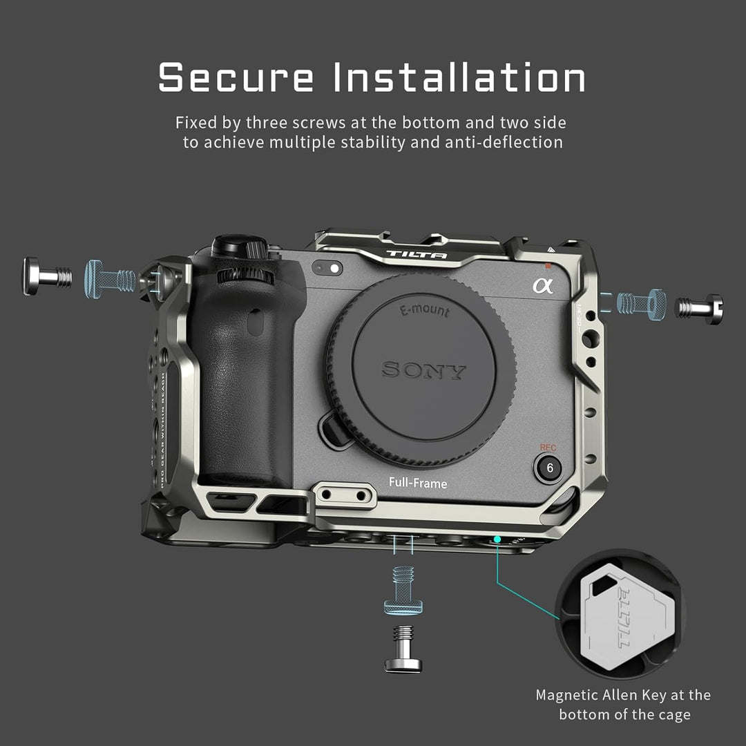 Tilta FX30 FX3 Cage, Voller Kamerakäfig kompatibel mit Sony FX30 FX3, mit HDMI-Kabelklemme, NATO-Sch