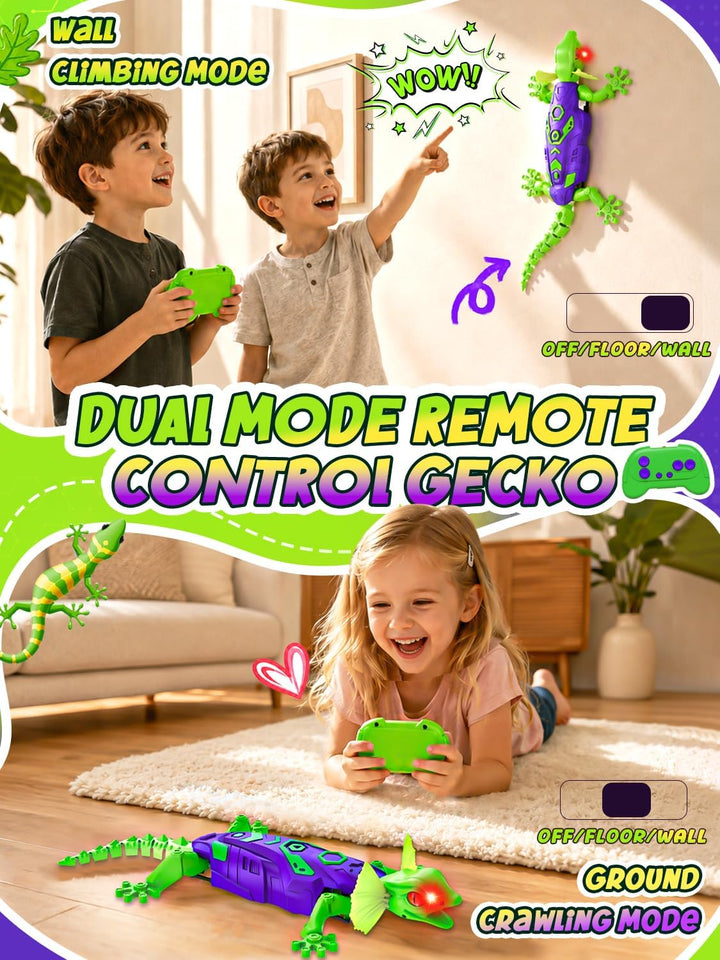 Kssvzz Ferngesteuert Gecko, Dualmodus Fernbedienung Eidechse Roboter, 360° Drehbar Gecko Wandflitzer