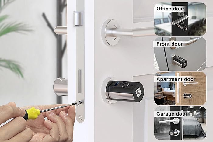 VisorTech Türschloss, Bluetooth: Elektronischer Tür-Schliesszylinder mit Fingerabdruck, Transponder