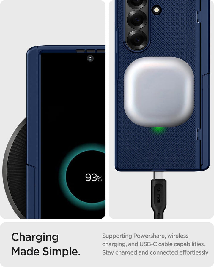 Miimall Kompatibel mit Samsung Galaxy Z Fold 7 Hülle mit Displayschutz Privacy, Hart PC rutschfest K