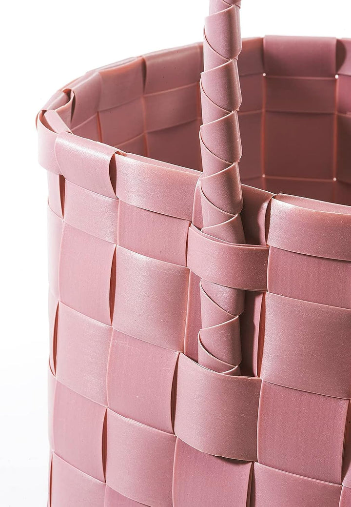 Kobolo Tasche Einkaufstasche Einkaufskorb geflochten Kunststoff Shopper - Rose XXL - rosa