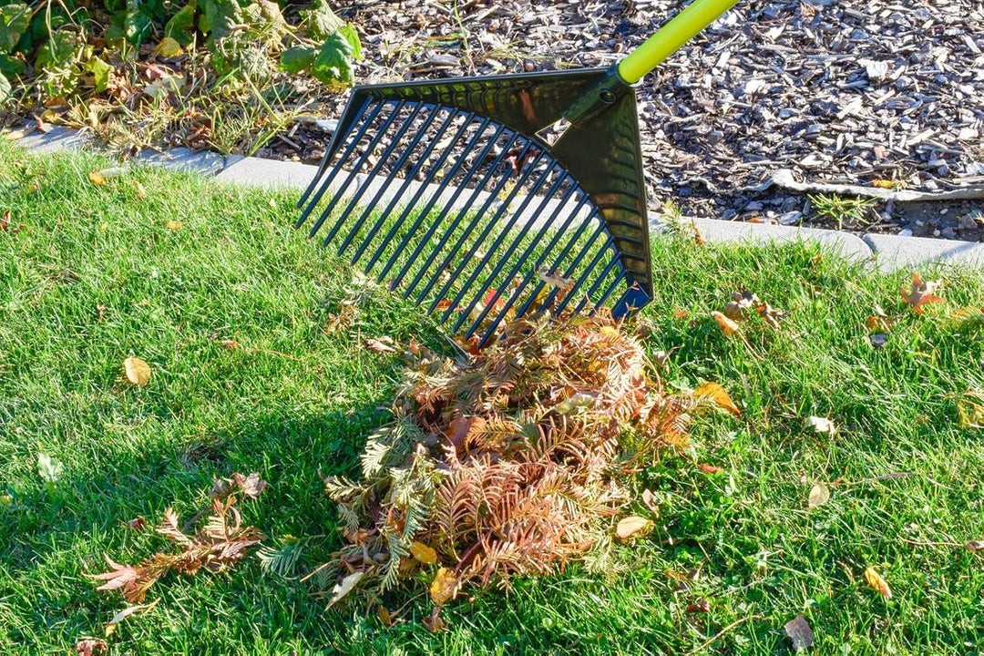 Schaufel-Rechen - Garten Harke mit Stiel - Geeignet als Schaufel, Rechen, Harke & Laubbesen 120x41cm