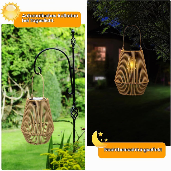 KagoLing Solar Laternen für Aussen, 4 Stücke Solarlampen für Draussen im Böhmischen Stil mit LED-Glü