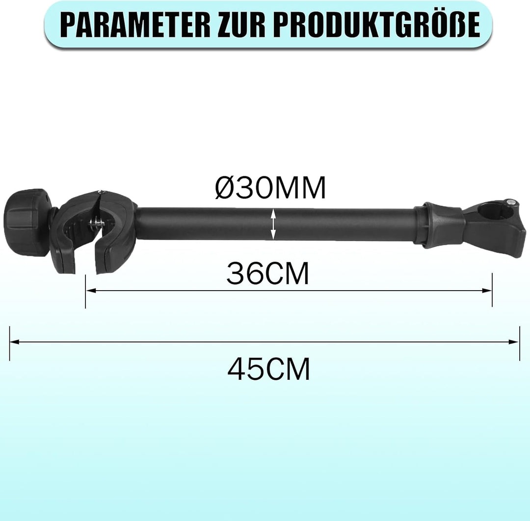 Schwarz Rahmenhalter Lang 45 cm, Abschliessbar Ahrradrahmenhalter, für U-Bügelrohr: Ø 2,5-3,0 cm, Un