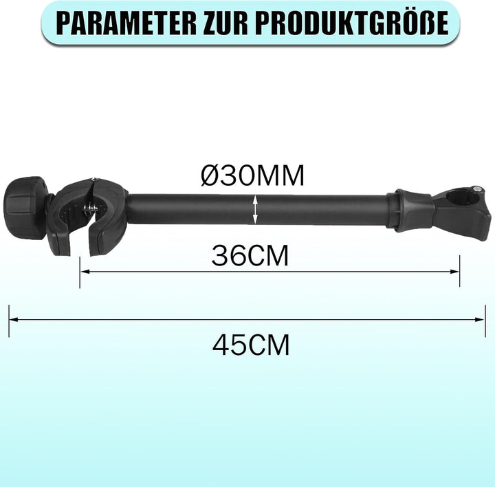Schwarz Rahmenhalter Lang 45 cm, Abschliessbar Ahrradrahmenhalter, für U-Bügelrohr: Ø 2,5-3,0 cm, Un