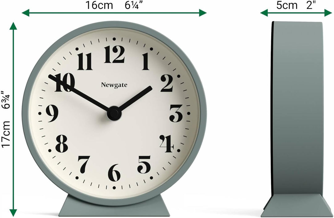 NEWGATE® Theater-Kaminuhr | Modernes, klassisches rundes Design | Spargelgrün | Moderner Stil für Sc