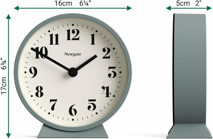 NEWGATE® Theater-Kaminuhr | Modernes, klassisches rundes Design | Spargelgrün | Moderner Stil für Sc