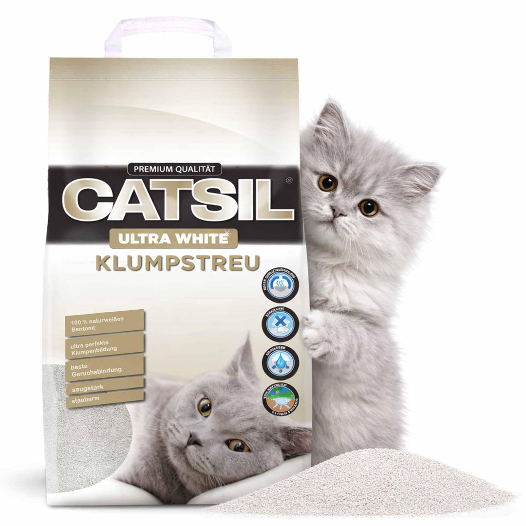 2x15 l Catsil white Cat mit Babypuderduft klumpstreu Katzenstreu
