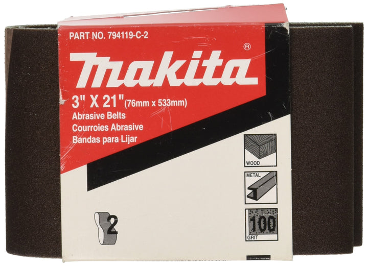 Makita 742306–7 3 Zoll x 53,3 cm Stücke Schleifband, Körnung 40 (10/Pk)