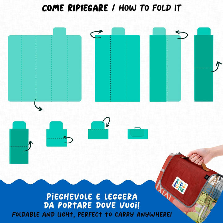 Lustig Picknickdecke Wasserdicht Faltbar Tragegurt für Kinder - Bunte Farbige Outdoor Camping Decke
