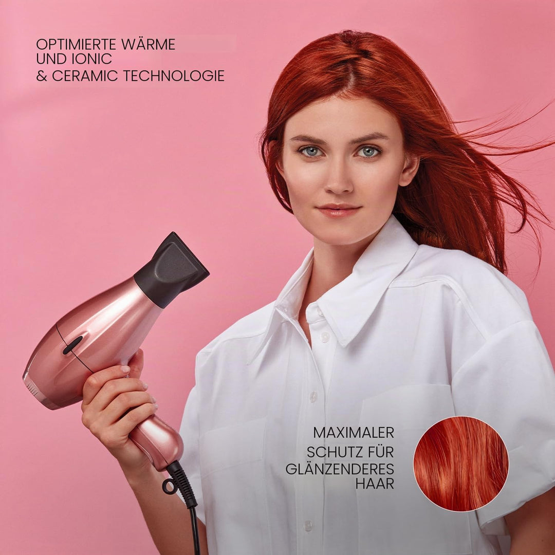 elchim 3900 Healthy Ionic Venetian Rosegold Schuko-Steckdose mit Baumwollbeutel – professioneller Ha