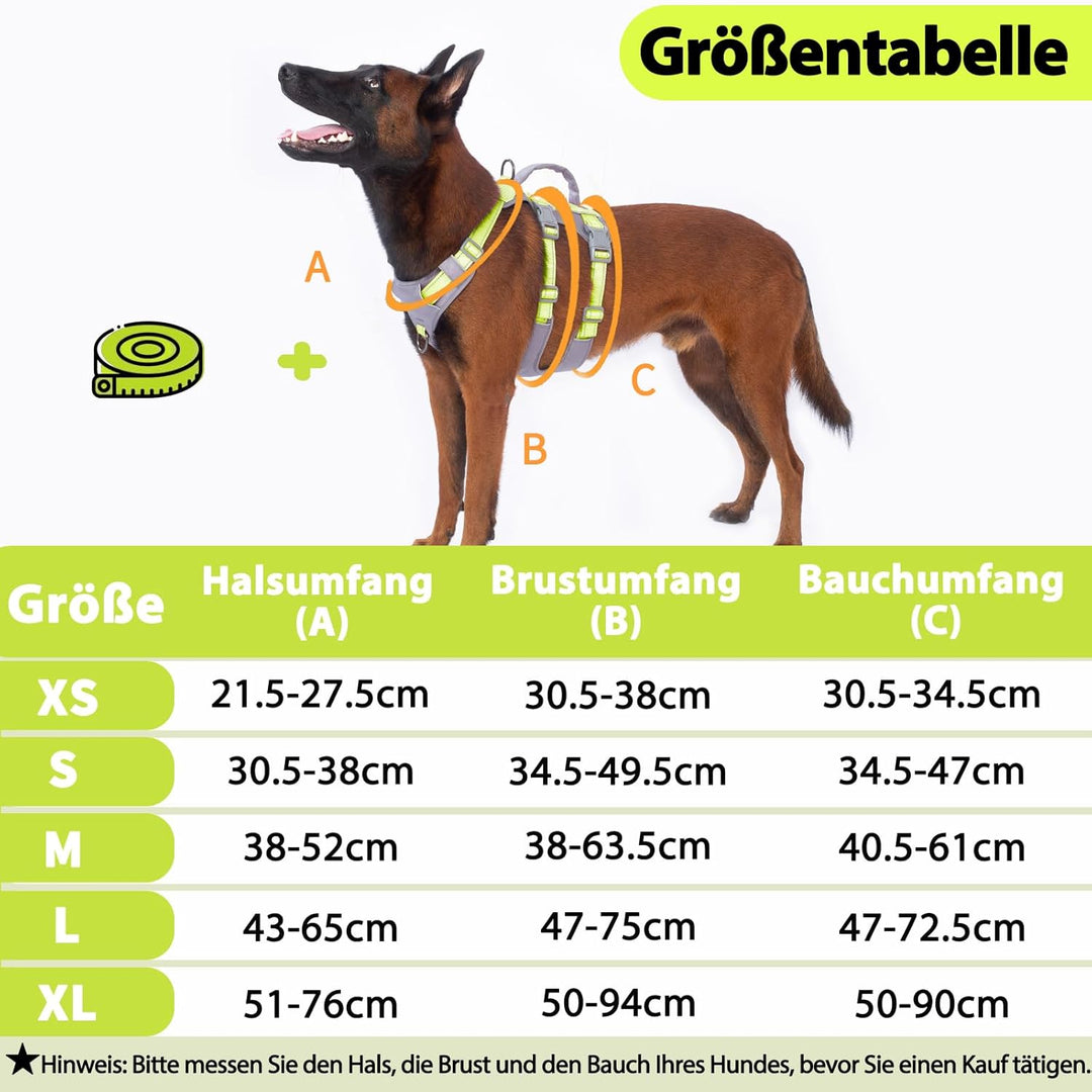Huntboo Sicherheitsgeschirr Hund Ausbruchsicher, Panikgeschirr für Hunde, Reflektierendes Geschirr H