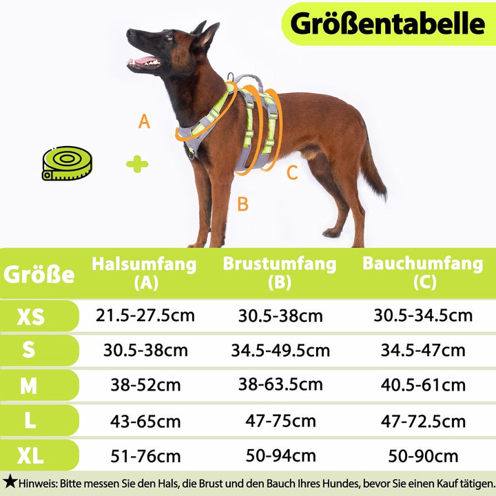 Huntboo Sicherheitsgeschirr Hund Ausbruchsicher, Panikgeschirr für Hunde, Reflektierendes Geschirr H