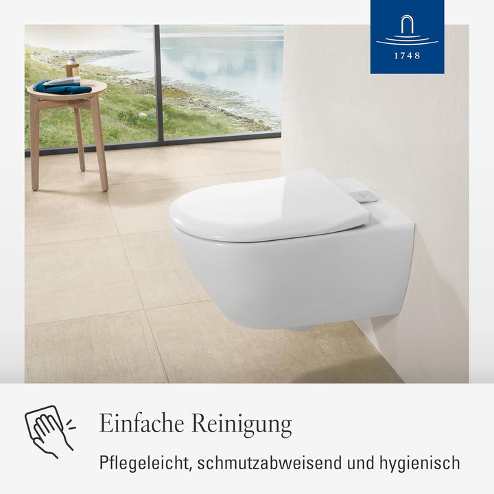 Villeroy & Boch WC-Sitz Subway 2.0 SlimSeat - Toilettendeckel Weiss glänzend mit Absenkautomatik - A