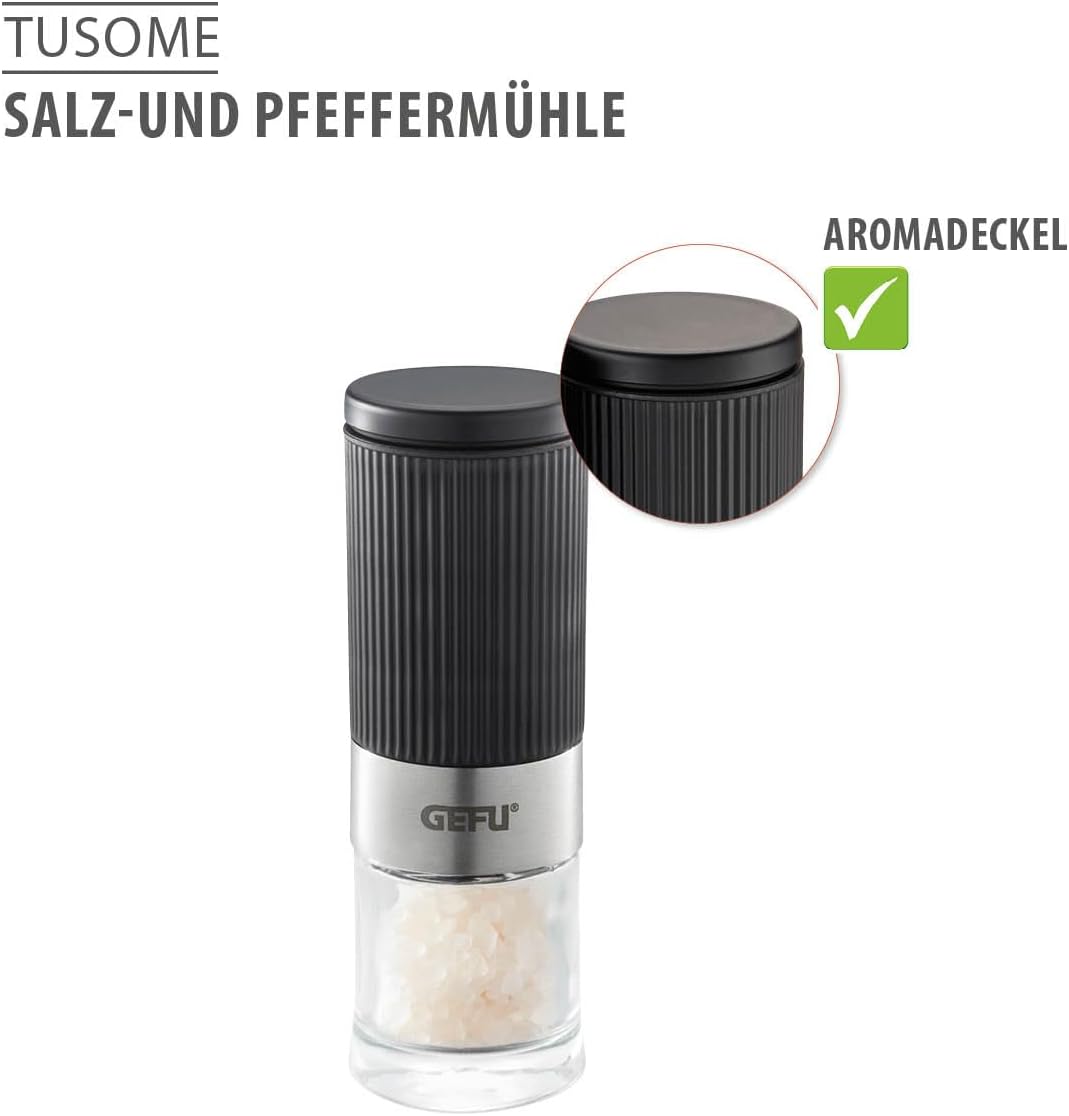 GEFU Salz- Und Pfeffermühle Tusome, 2 Stück, Schwarz