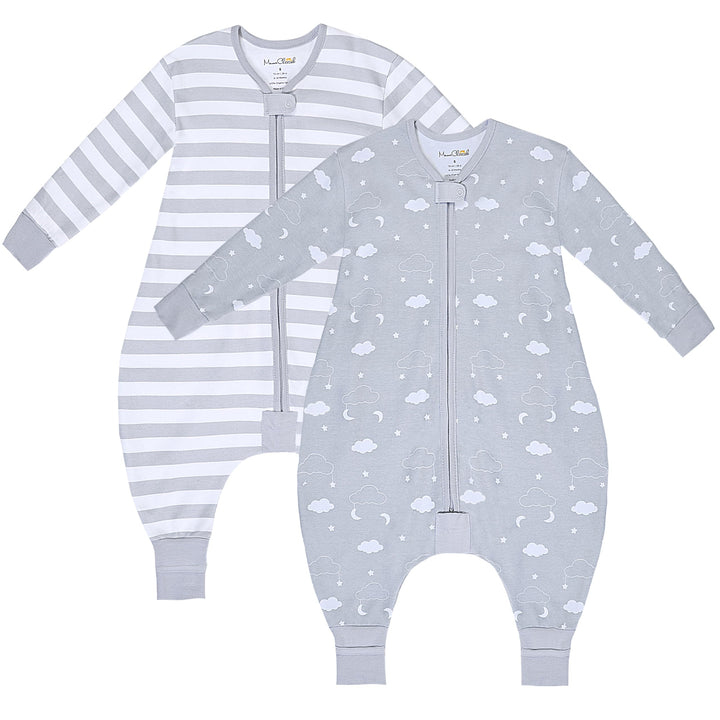 Mama Cheetah Toddler Schlafsack mit Füssen, Long Sleeve 0,5 TOG Bio-Baumwolle Baby Schlafsack mit Be