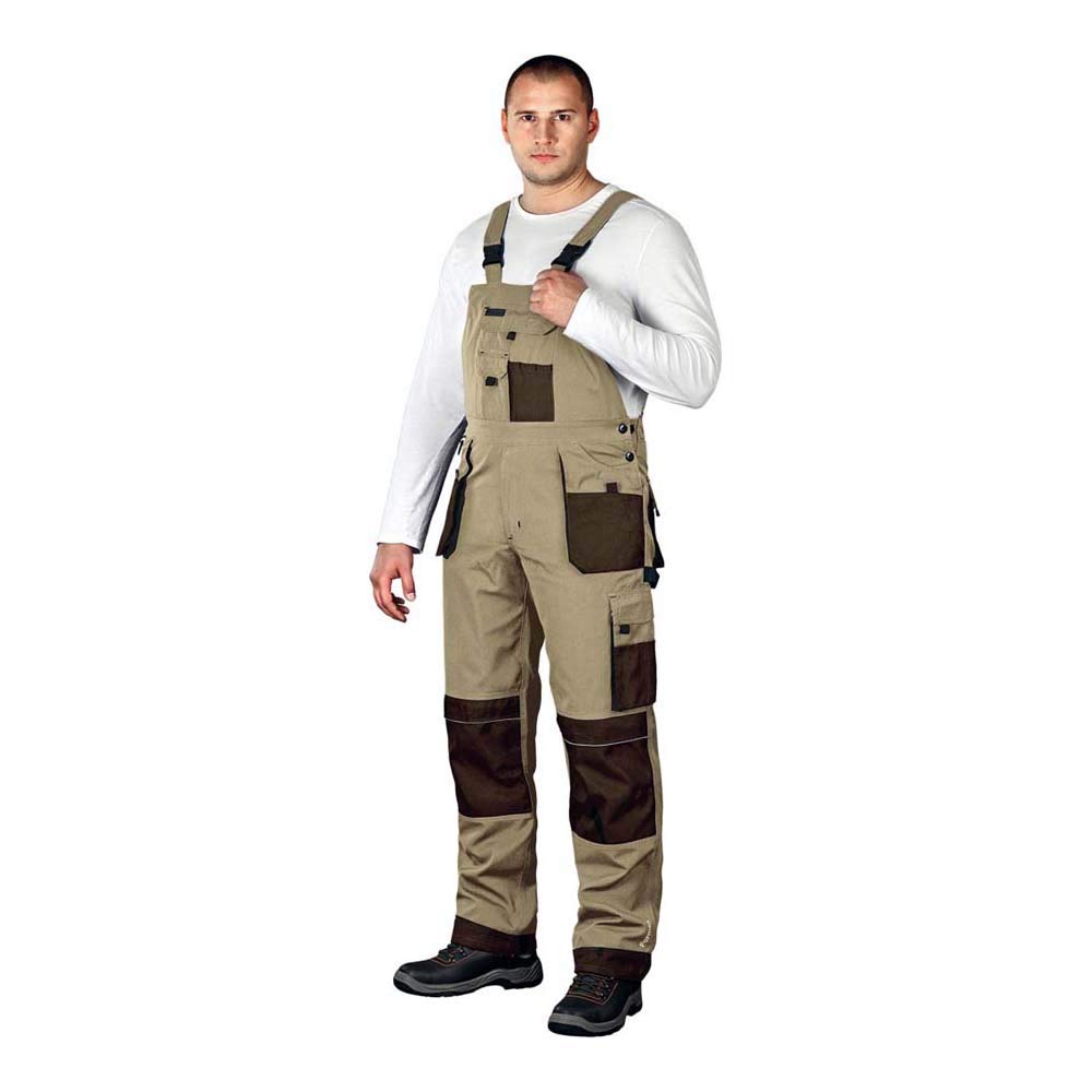 Leber &amp; Hollman Herren Arbeits-Latzhose LH-FMN-B, 65% Polyester 35% Baumwolle 270 g/m2 und Verstärku