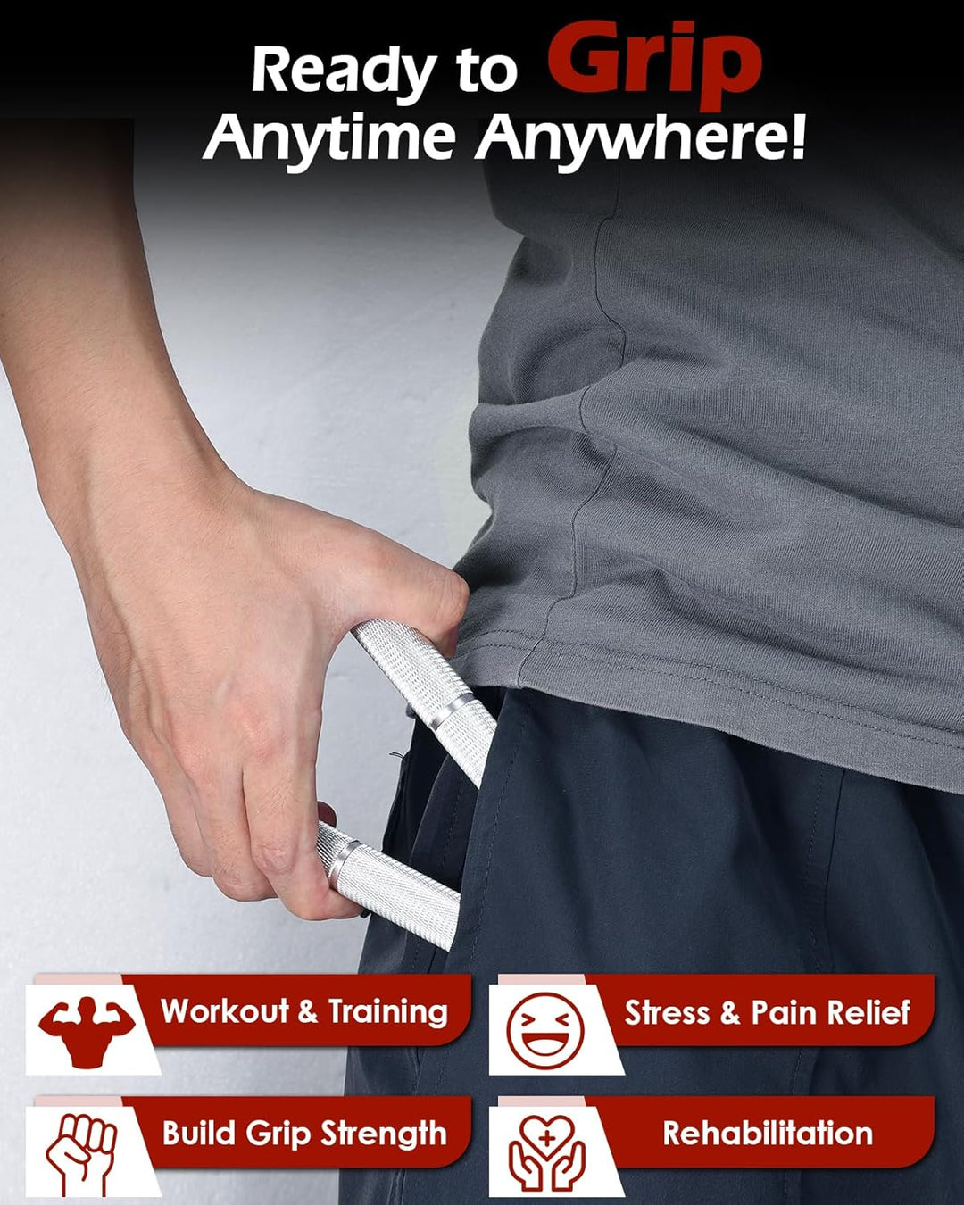 Handtrainer Fingertrainer, Griffkraft Trainer Trainingsset - 6er-Pack (50-200LB) Handgelenk Trainer,