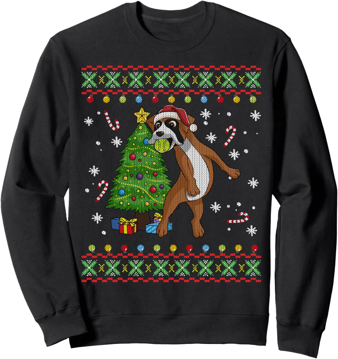 Boxer Dog Ugly Christmas Sweater Gift for Dog Lovers Sweatshirt