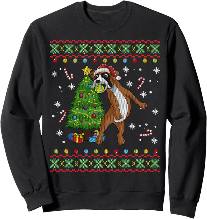 Boxer Dog Ugly Christmas Sweater Gift for Dog Lovers Sweatshirt