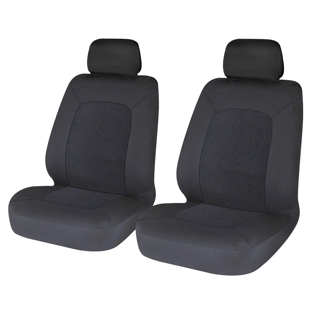 Sakura SS5401 Vordersitzbezüge für Auto und Transporter, Hampton, 1 Paar, Schwarz, universal, einfac