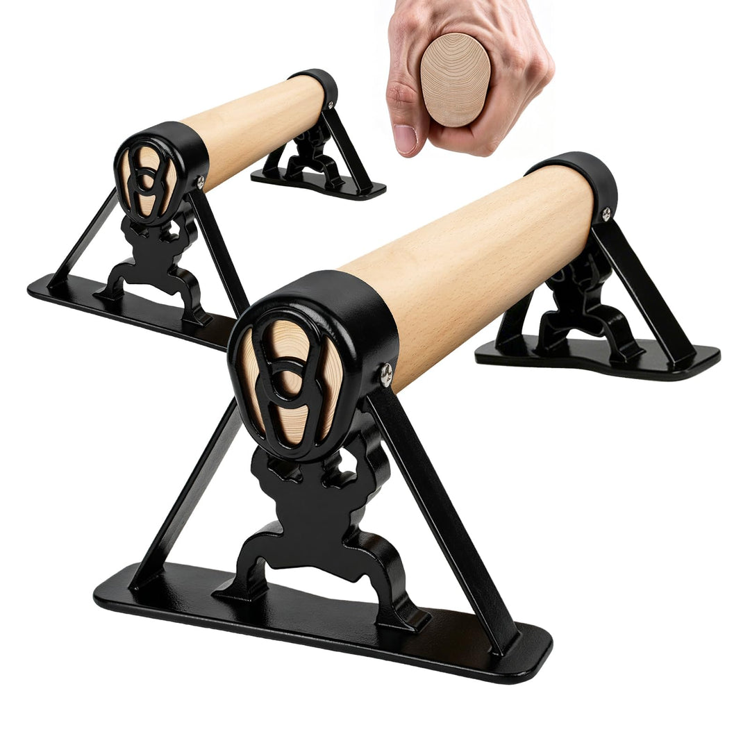 Liegestützgriffe Mit Holz Griff und Metallgestell | Rutschfeste Calisthenics Handstandstange, Lieges