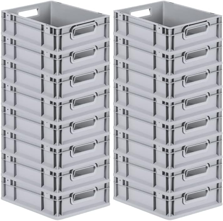 PROREGAL SuperSparSet 16x Eurobox NextGen Grip | HxBxT 12x30x40cm | 11 Liter | Griffe offen | Glatte