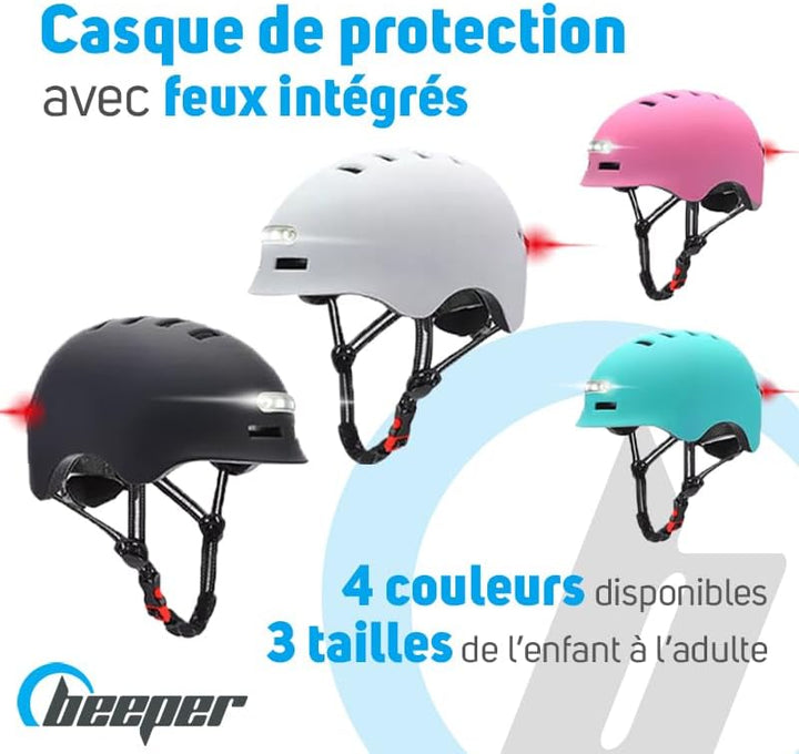 BEEPER Unisex Jugend ME135S-B Helm mit integrierter Beleuchtung, blau, S