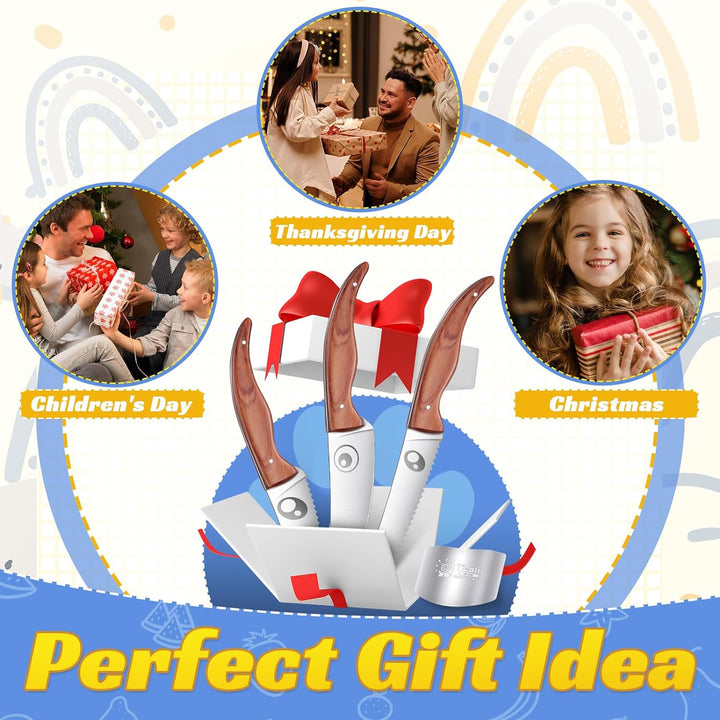 TIVOLI Kindermesser Set für Kinder mit Fingerschutz Premium 4pcs- Kind Küchenmesser Set für Schneide
