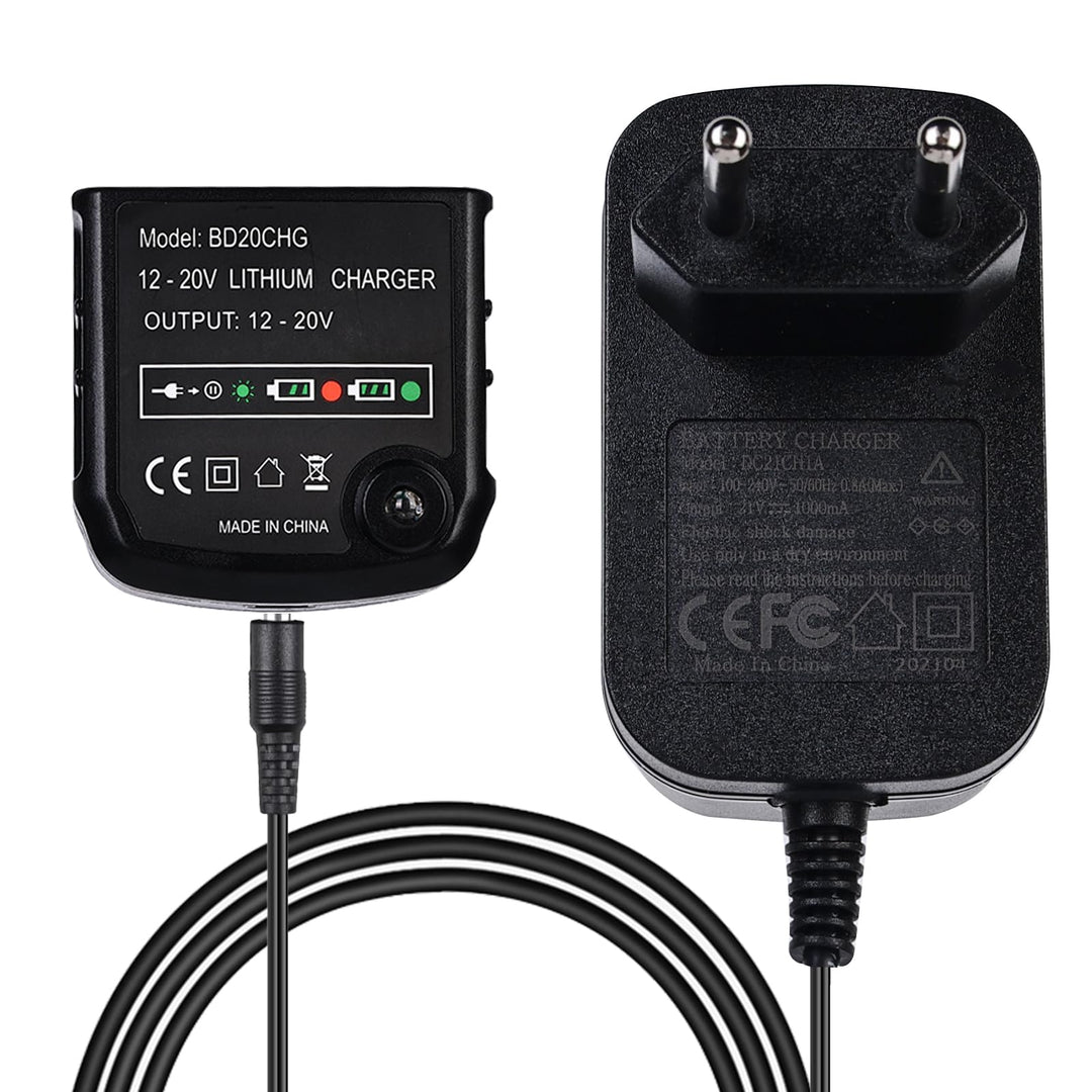 Ladegerät Kompatibel mit Black & Decker: Ladegerät 18V/20V Lithium-Akku für Black & Decker 10,8V/14,