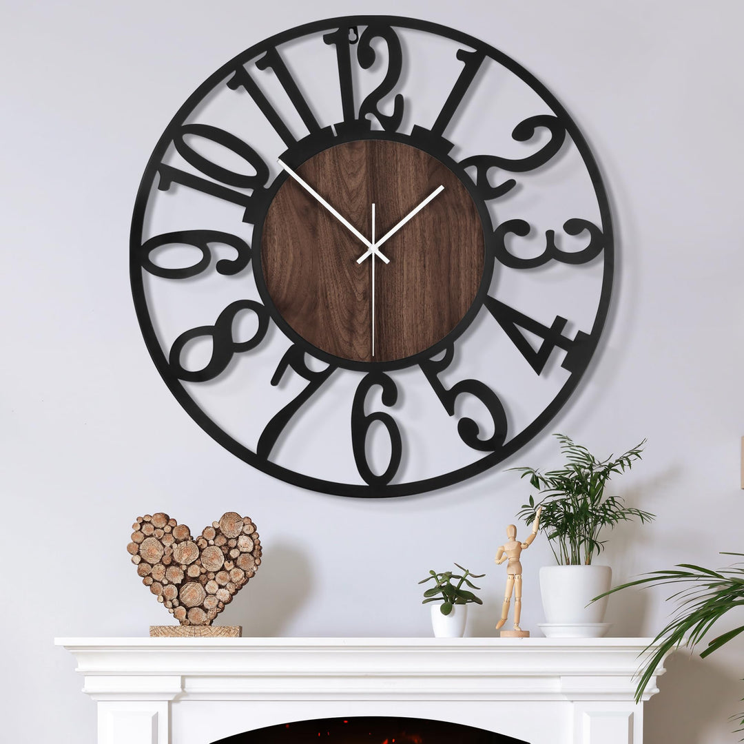 Grosse Wanduhr Tickgeräusche, 40CM/16 Zoll Lautlos, Geräuschlose, Batteriebetrieben, Modern, Übergro