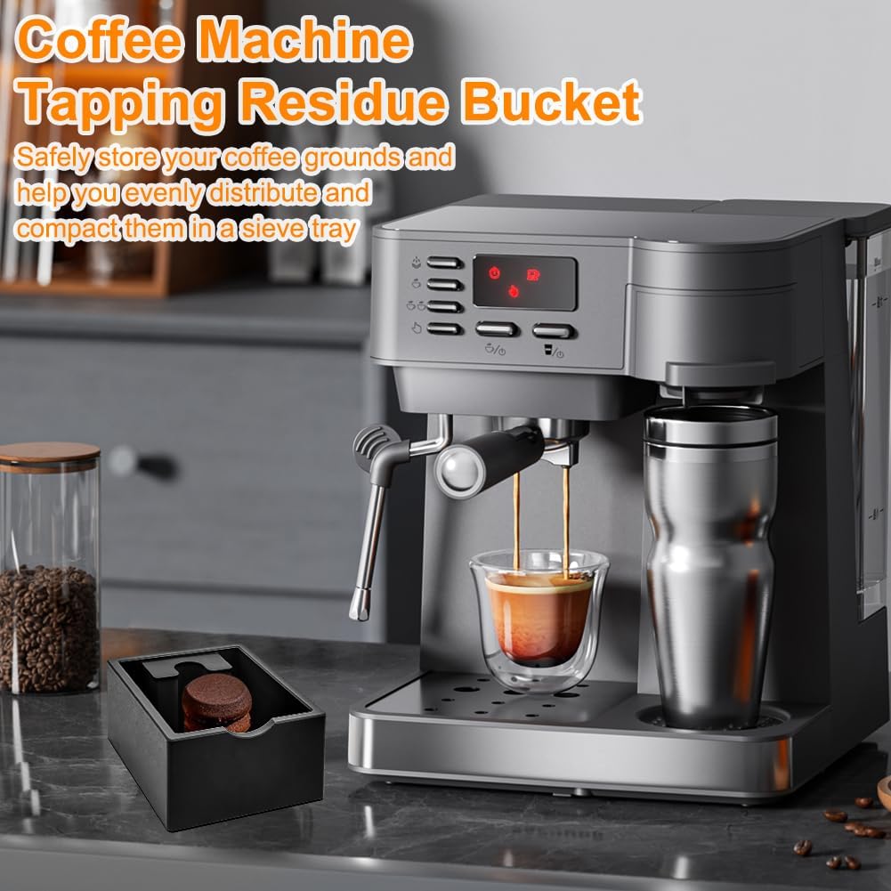 Abklopfbehälter für Siebträger - Abschlagbehälter für Siebträger, Espresso Knock Box für Kaffeesatz,