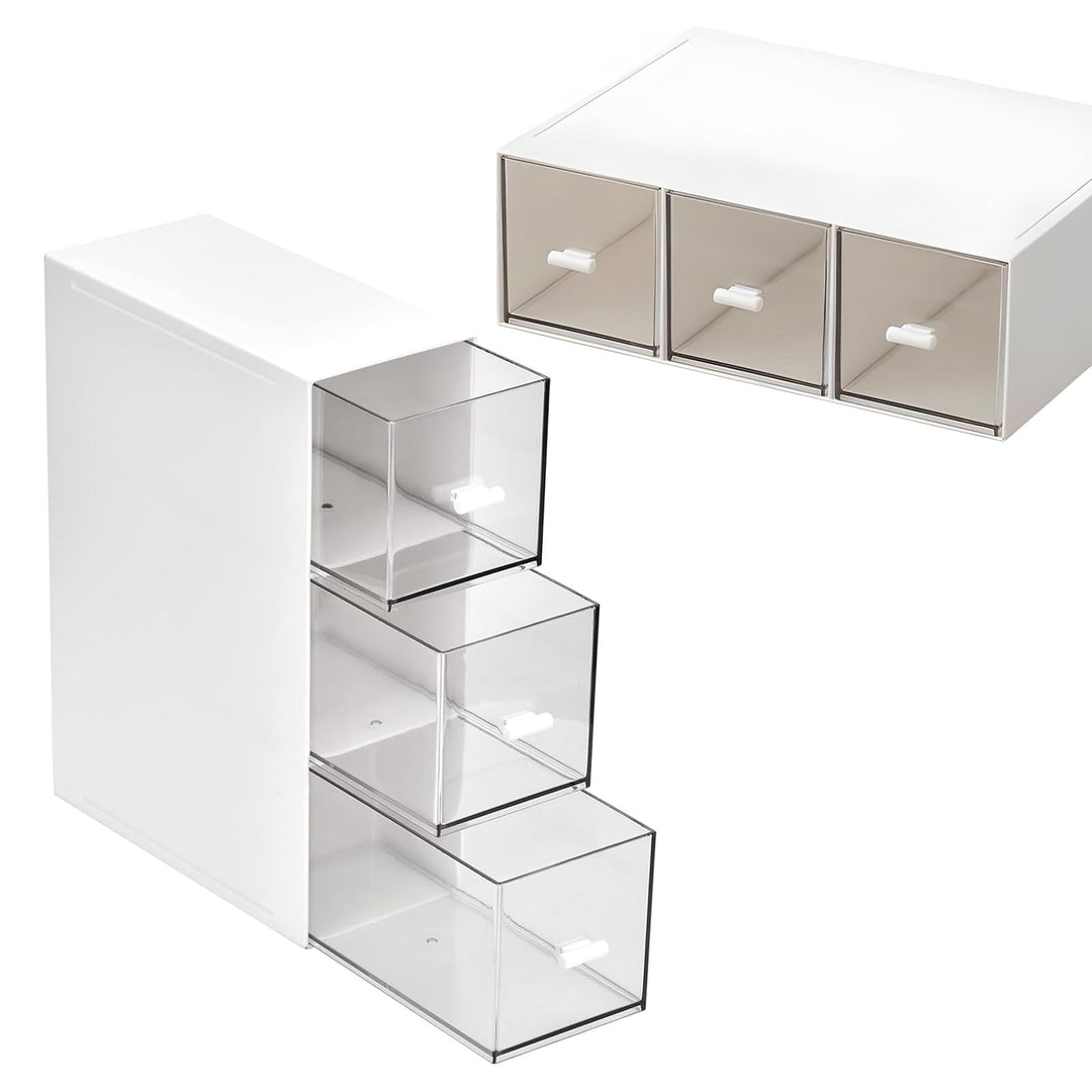 Teebox mit 3 Schubladen, Stapelbar tee organizer, Kunststoff Teeboxen für Teebeutel, Aufbewahrungsbo