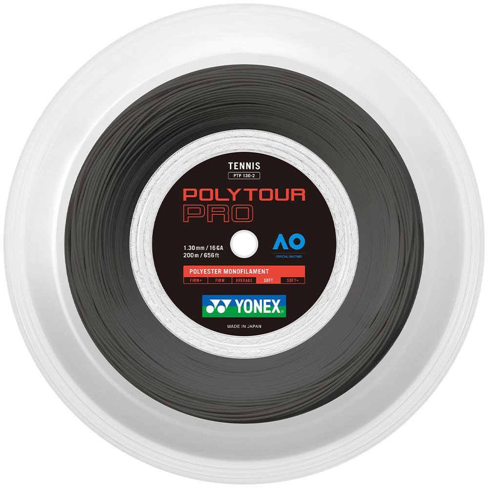 Yonex Saitenrolle Poly Tour Pro 200 m Schwarz, 200 m Schwarz